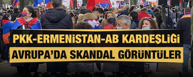 Paris’te terör örgütü PKK’nın öncülüğünde Ermenistan’a destek yürüyüşü !