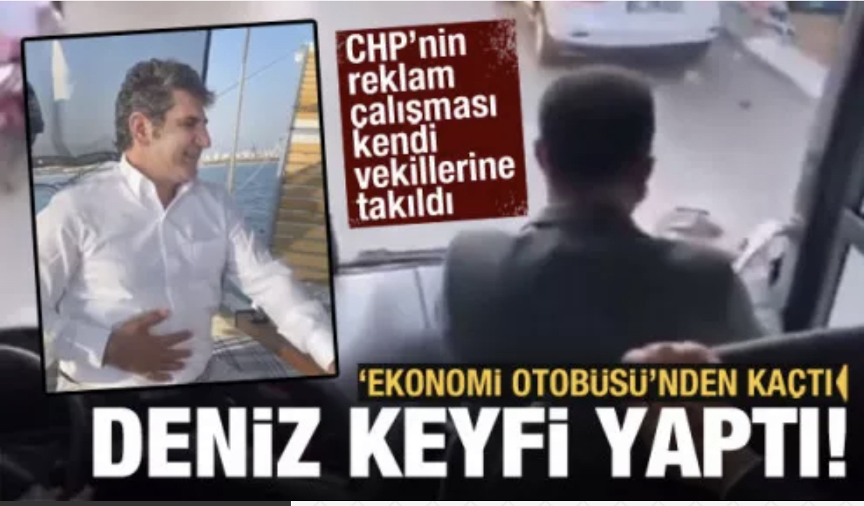 Millet ittifakı büyük ortağı CHP’li Erdoğdu ‘Ekonomi Otobüsü’nden sıkıldı! Tekne keyfi yaptı