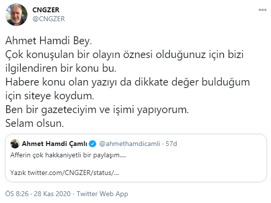 Ak partinin Yeliz lakaplı Ahmet Hamdi Çamlına Erdoğan’ın kuzeninden tepki!