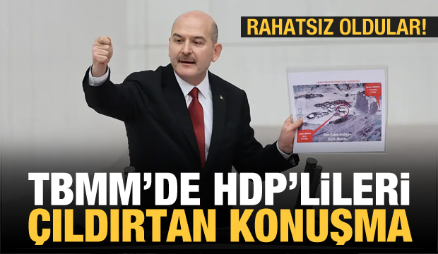 Bakan Süleyman Soylu’dan TBMM’de HDP’lileri deliye çeviren konuşma! Rahatsız oldular