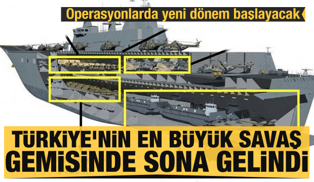 Türkiye’nin en donanımlı ve büyük savaş gemisinde sona gelindi
