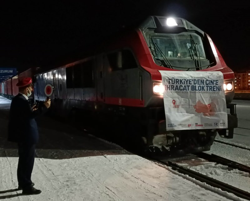 Rusya ve Çin’e gidecek ihracat trenleri Erzurum’a geldi
