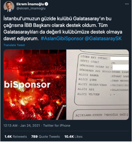 Ekrem İmamoğlu’ndan Galatasaray’ın ‘Aslan Gibi Sponsor’ oldu Ak Partililer Çıldırdı!