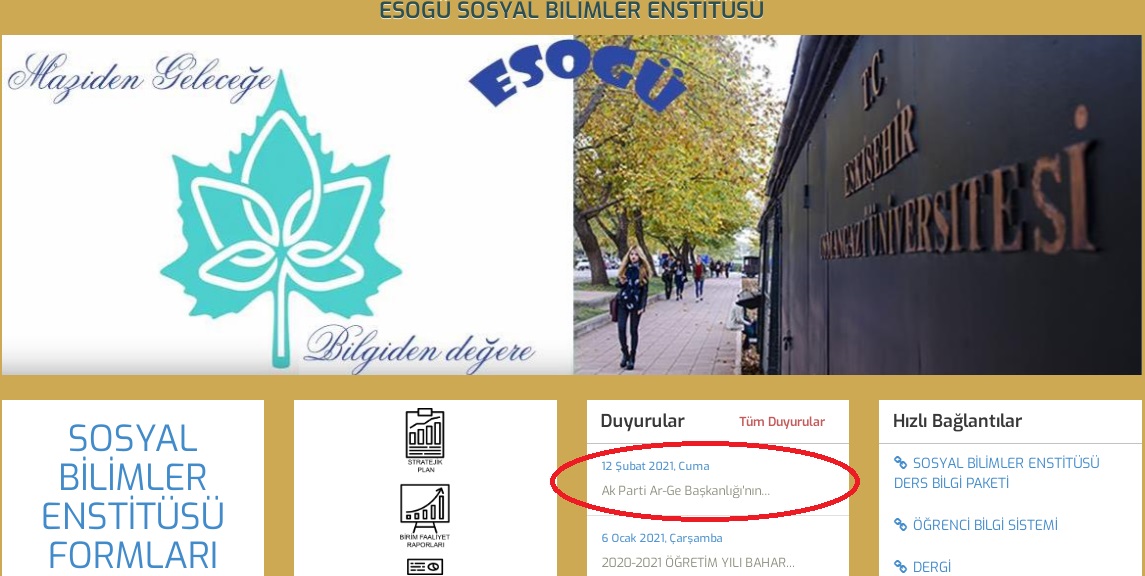 Üniversitenin internet sitesinde AKP’nin “teşvik ödül”ü duyuruldu: Erdoğan ve AK parti için tez yazılacaklar!