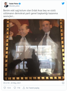 Sedat Peker, Süleyman Soylu ile eski sağ kolu Erdal Aras'ın fotoğrafı