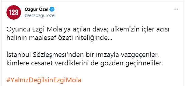 Ezgi Mola’ya destek yağıyor: #YalnızDeğilsinEzgiMola Musa Orhan hakaret ettiği için dava açıldı!