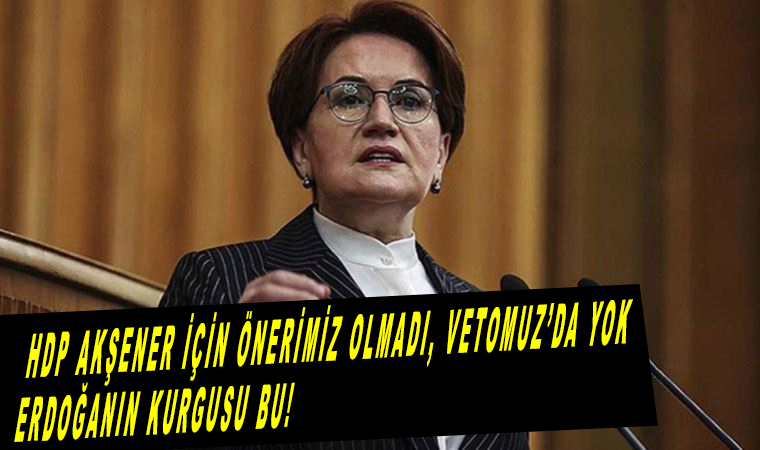 Cumhurbaşkanı Erdoğan’ın Meral Akşener iddiasına HDP’den yanıt, bizim önerimiz ‘de vetomuz ‘da yok!