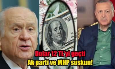 Döviz'de artış devam ediyor! Dolar 12 TL'yi geçti Ak parti ve MHP suskun!