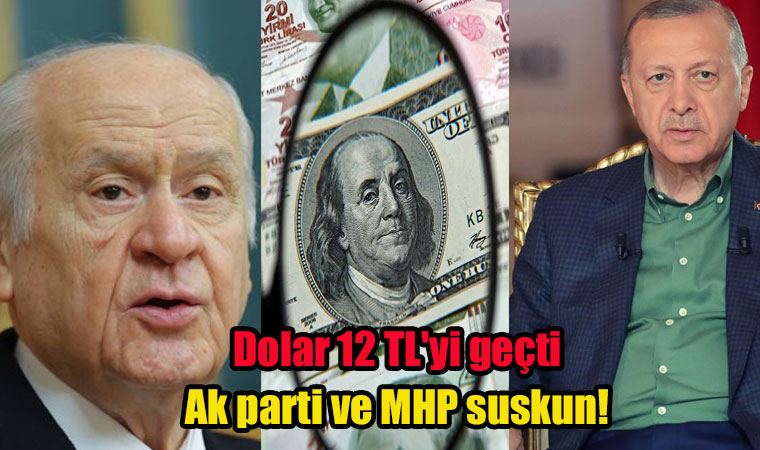 Döviz’de artış devam ediyor! Dolar 12 TL’yi geçti Ak parti ve MHP suskun!