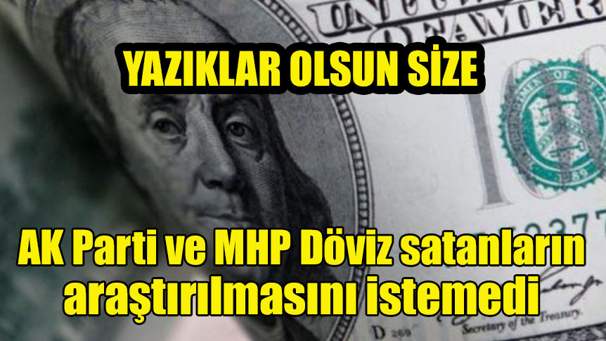 AK Parti ve MHP’den ’20 Aralık’ oyu: Döviz satanların araştırılmasını istemediler! Yazıklar olsun!