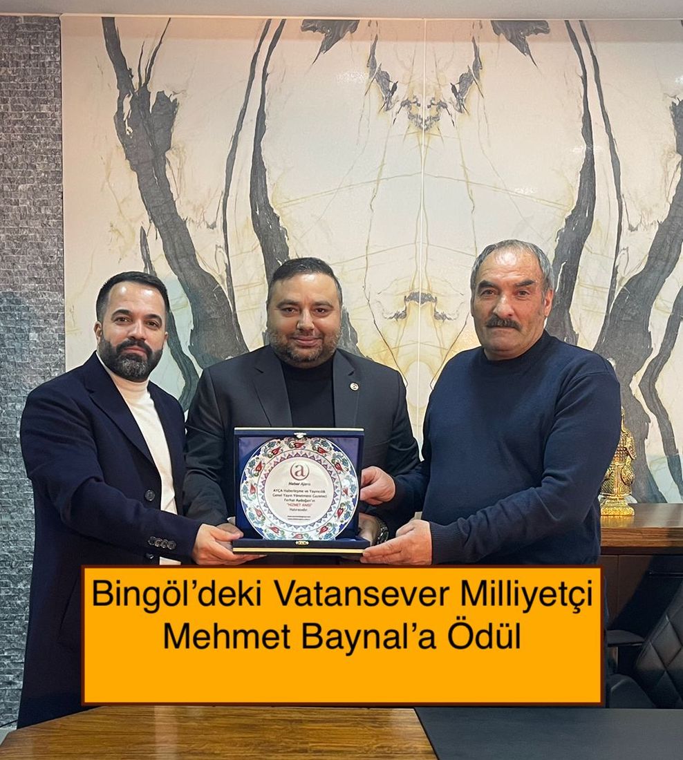 Bingöl’deki Vatansever Milliyetçi Mehmet Baynal’a Ödül