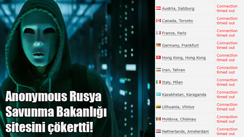 Anonymous Rusya Savunma Bakanlığı sitesini çökertti!