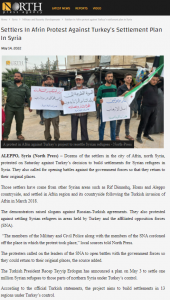 Afrin'de yaşayan Suriyeliler,Suriyelilerin geri dönmemesi için eylem düzenledi!