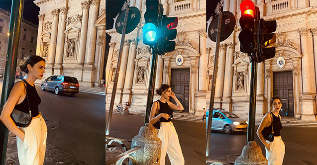 Yağmur Tanrısevsin, Roma’da çektiği resimler sosyal medyanın gündeminde