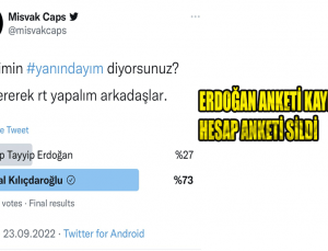 Ak Partili Misvak Caps hesabı Erdoğan ve Kılıçdaroğlu anketini sildi!