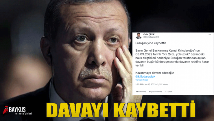 Erdoğan yine kaybetti! Kılıçdaroğlu davayı kazandı!