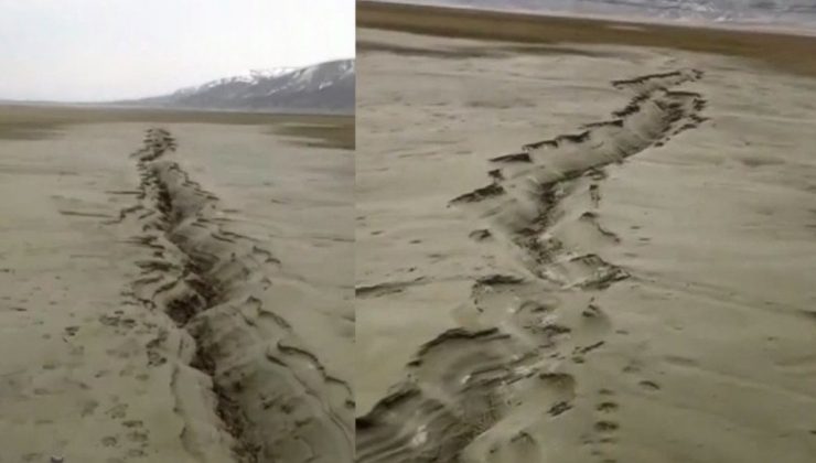 Elazığ’da deprem sonrası zemin sıvılaşması görüntülendi