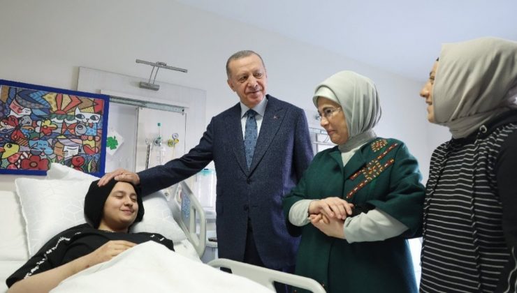 Erdoğan, Aleyna’yı hastanede ziyaret etti