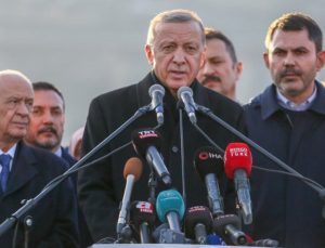 Erdoğan, depremin etkilediği Nurdağı’nda konuştu