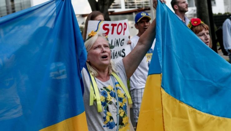 Rusya-Ukrayna Savaşı’nın 1. yılı için tüm dünyada gösteriler düzenlendi
