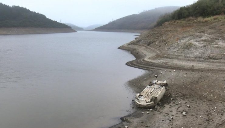Alibeyköy Barajı’nda su çekildi, ortaya çıkanlar şaşırttı