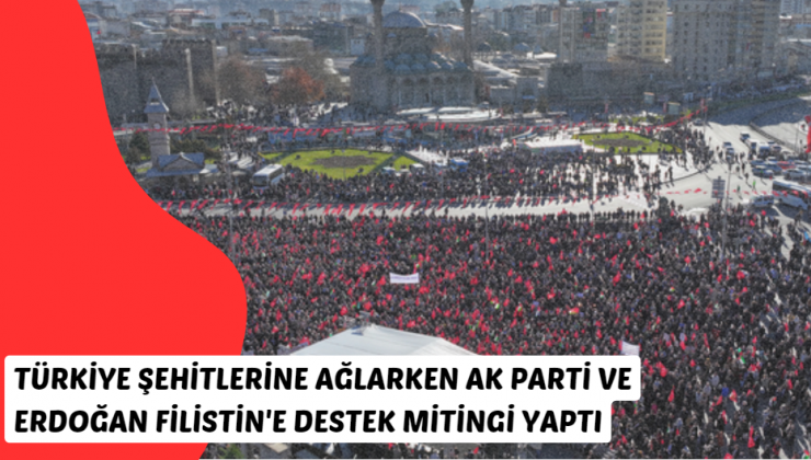 Türkiye şehitlerine ağlarken Ak Parti ve Erdoğan Filistin’e destek mitingi yaptı
